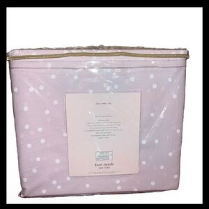 Kate Spade NY Percale Cotton Soft Pink Confetti Pattern 4 Pc FULL Sheet Set NWT